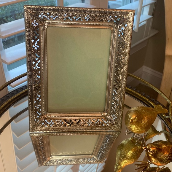 Vintage Silver Metal Filigree Picture Frame 4.5”x6.5” - Picture 2 of 8